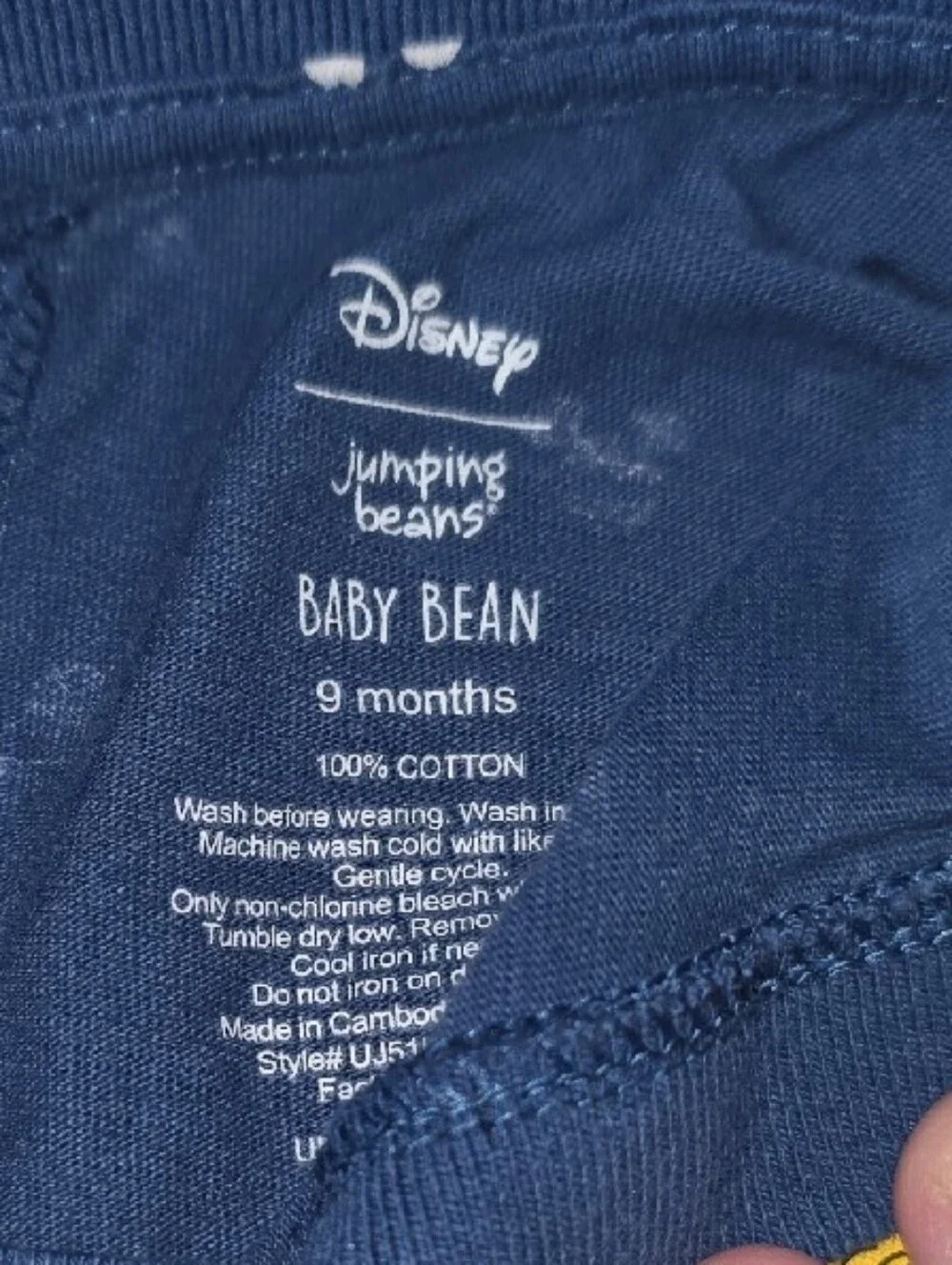Disney Navy Blue One-Piece Bodysuit with Mickey & Pluto Patch